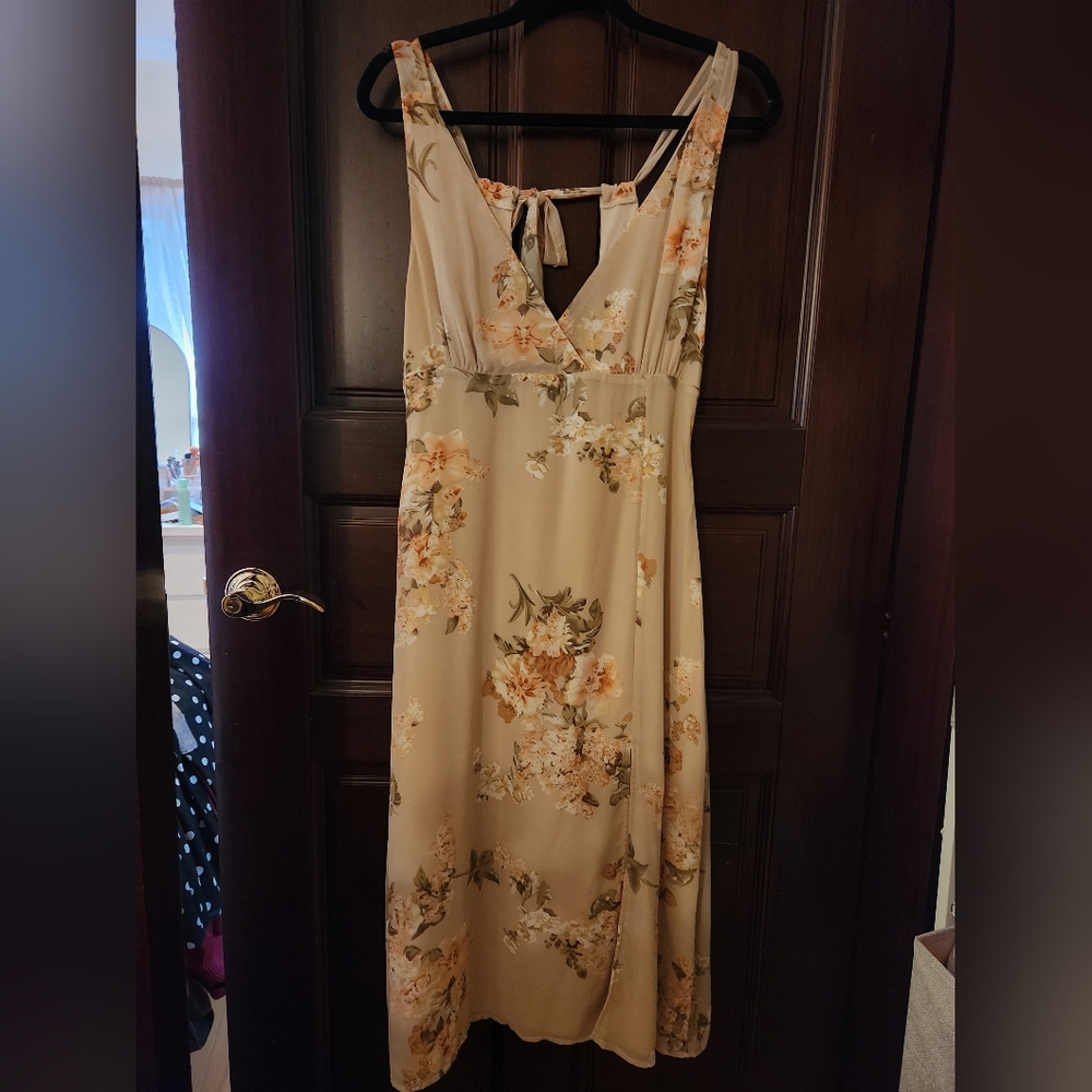 Blush/cream floral dress